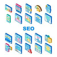 seo website digitaal bedrijf pictogrammen reeks vector