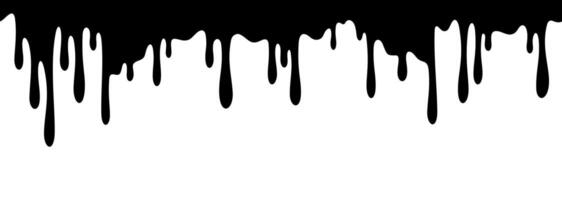 druipend olie en verf. naadloos patroon met zwart silhouet smelten vloeistof. druppelen, plons, stromen inkten grens. geschilderd achtergrond. illustratie vector