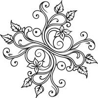 decoratief bloemen element met wervelt. illustratie vector