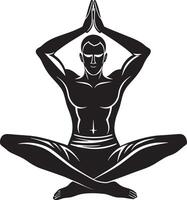 silhouet van yoga persoon geïsoleerd Aan wit achtergrond vector