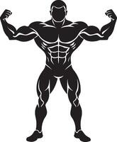 bodybuilder. gespierd Mens. geschiktheid en bodybuilding concept. illustratie vector