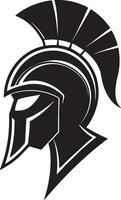 helm van de spartaans, wijnoogst logo lijn kunst concept zwart en wit kleur vector