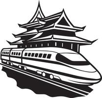 japans kogel trein icoon clip art silhouet geïsoleerd Aan wit achtergrond vector