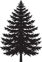 zwart boom silhouet geïsoleerd Aan wit achtergrond. illustratie vector
