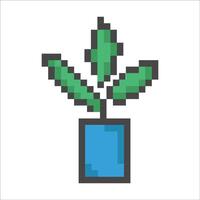 pictogrammen in pixel kunst stijl, retro stijl pictogrammen, vierkanten. icoon-plant, bloem vector