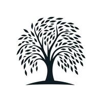 rustig eerbetoon wilg boom symbool teken concept voor natuur behoud vector