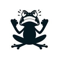 boos kikker icoon silhouet logo illustratie geïsoleerd Aan wit vector