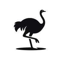 struisvogel silhouet illustratie geïsoleerd Aan een wit achtergrond. vector
