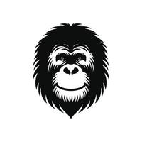 orangoetan gezicht hoofd logo ontwerp silhouet icoon vector