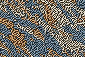 patroon van vervlechting biologisch lijnen creëren een levendig, doolhofachtig labyrint, met een tintje van retro flair voor een boeiend en creatief achtergrond vector