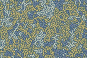 een levendig backdrop met een abstract, biologisch doolhof patroon, met vetgedrukt, golvend lijnen en een retro, kleurrijk ontwerp dat vormen een naadloos en meetkundig labyrint vector