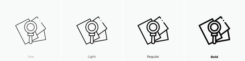 vergrootglas icoon. dun, licht, regelmatig en stoutmoedig stijl ontwerp geïsoleerd Aan wit achtergrond vector