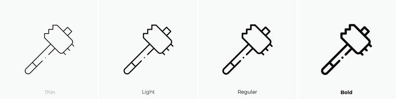 hamer icoon. dun, licht, regelmatig en stoutmoedig stijl ontwerp geïsoleerd Aan wit achtergrond vector