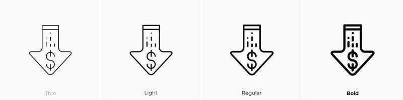 verliezen icoon. dun, licht, regelmatig en stoutmoedig stijl ontwerp geïsoleerd Aan wit achtergrond vector