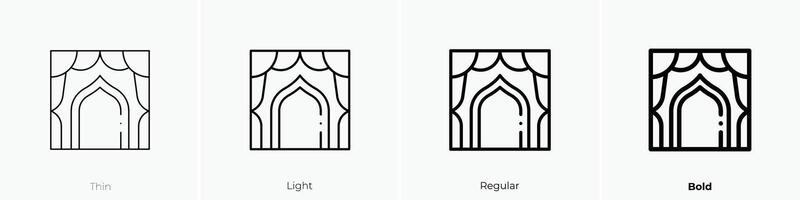 mandap icoon. dun, licht, regelmatig en stoutmoedig stijl ontwerp geïsoleerd Aan wit achtergrond vector