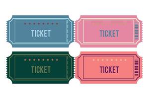 illustratie van ticket icoon in vlak stijl. een reeks van kaartjes geïsoleerd Aan een wit achtergrond. vector