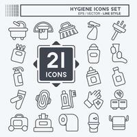 icoon reeks hygiëne. verwant naar schoonmaak symbool. lijn stijl. gemakkelijk ontwerp illustratie vector