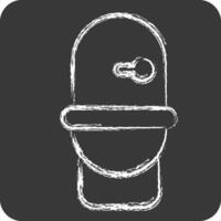 icoon toilet. verwant naar hygiëne symbool. krijt stijl. gemakkelijk ontwerp illustratie vector