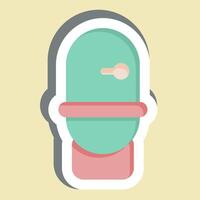 sticker toilet. verwant naar hygiëne symbool. gemakkelijk ontwerp illustratie vector