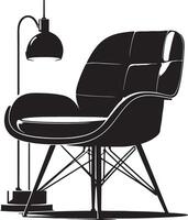 modern stoel, zwart kleur silhouet vector