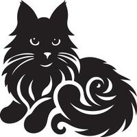 zwart silhouet van kat ,zwart kleur silhouet vector