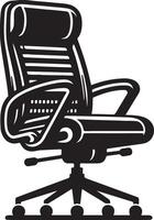 kantoor stoel, zwart kleur silhouet vector