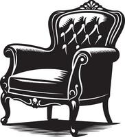 fauteuil stoel, zwart kleur silhouet vector