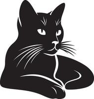 zwart silhouet van kat ,zwart kleur silhouet vector