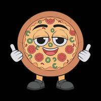 tekenfilm pizza karakter. gelukkig pizzeria mascotte karakter. vector