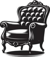 fauteuil stoel, zwart kleur silhouet vector