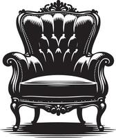 fauteuil stoel, zwart kleur silhouet vector