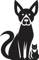 hond kat silhouet afbeeldingen ,zwart kleur silhouet vector