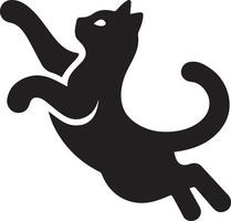 kat jumping ,zwart kleur silhouet vector