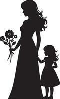 ouders dag clip art, silhouet, zwart kleur silhouet vector