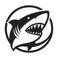 haai zwart en wit logo vector