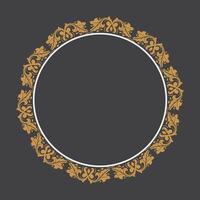 gouden wijnoogst kader ornament in cirkel vorm .gouden ring grens ornament.geschikt voor bruiloft uitnodiging kaart. vector