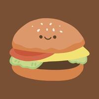 een schattig hamburger vector