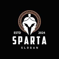 spartaans logo, silhouet krijger ridder soldaat Grieks, gemakkelijk minimalistische elegant Product merk ontwerp vector