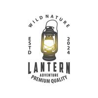 lantaarn logo ontwerp straat lamp oud klassiek wijnoogst minimalistische illustratie sjabloon vector