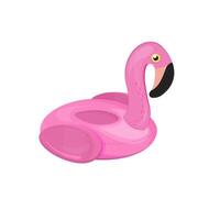 een roze flamingo drijvend in de water vector