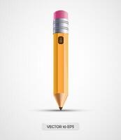 potlood met gom Aan een wit achtergrond vector