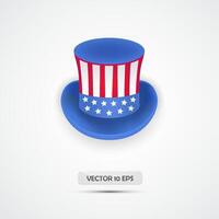 een Amerikaans hoed met de vlag Aan het vector