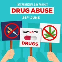 vlak Internationale dag tegen drug misbruik illustratie ontwerp vector