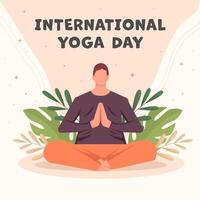 Internationale yoga dag illustratie met een Mens praktijk yoga vector