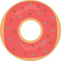 zoet donuts illustratie. heerlijk tussendoortje. met chocola, Macha, en roze geglazuurd tussendoortje Aan wit achtergrond. vector