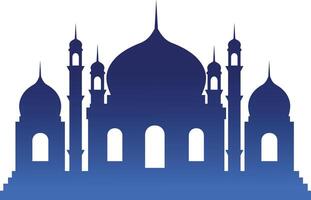 silhouet van Islamitisch moskee Aan wit achtergrond. kleur verloop. illustratie in vlak stijl vector