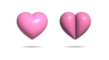 hart 3d veroorzaken, illustratie Aan wit achtergrond, liefde, icoon. vector
