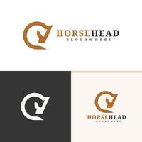 paard hoofd logo ontwerp . paard illustratie logo concept vector