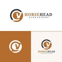 paard hoofd logo ontwerp . paard illustratie logo concept vector