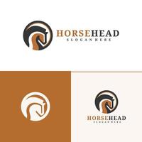 paard hoofd logo ontwerp . paard illustratie logo concept vector